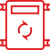 1000 W Inverter Microwave – Red recycling symbol with circular arrows on a white background, reflecting energy-efficient and eco-friendly cooking