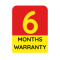 6 Months Icon – Bold graphic with "6 MONTHS WARRANTY" in yellow text on a red background, highlighting warranty offer duration
