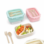 Wheat Straw Lunch Box 850mL - Green - Image 2